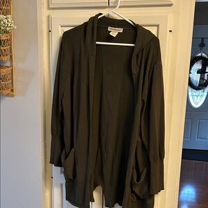 Dark Green Hooded Cardigan 2x